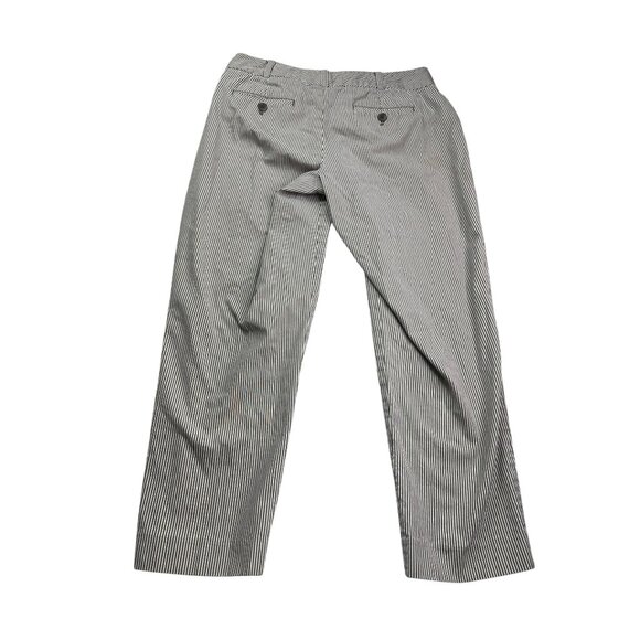 Talbots Petites Curvy Fit Grey White Striped Cropped Pants Size 4P - Picture 4 of 7
